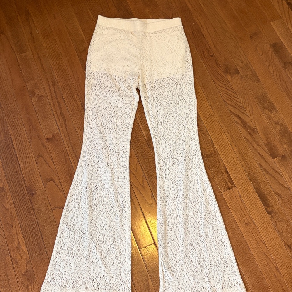 Streetwear Society Cream Lace Pants